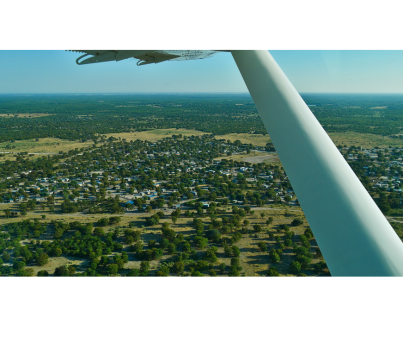 Birds eye view of the Okavanago Delta Birds eye view of the Okavanago Delta